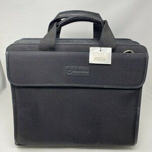 FRANKLIN Covey Black Nylon with leather trim Laptop Briefcase NEW